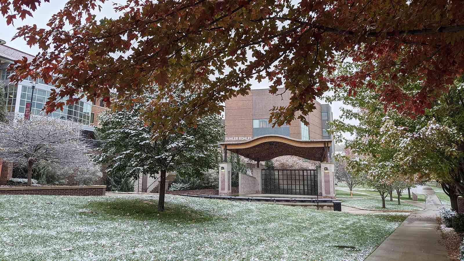 A snowy fall day at Morningside College.